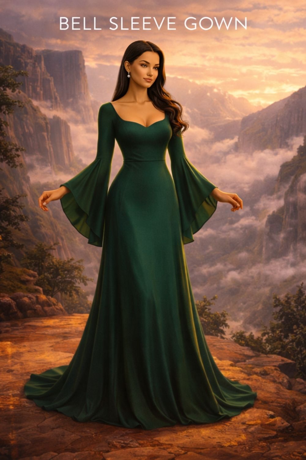 Bell Sleeve Gown Example