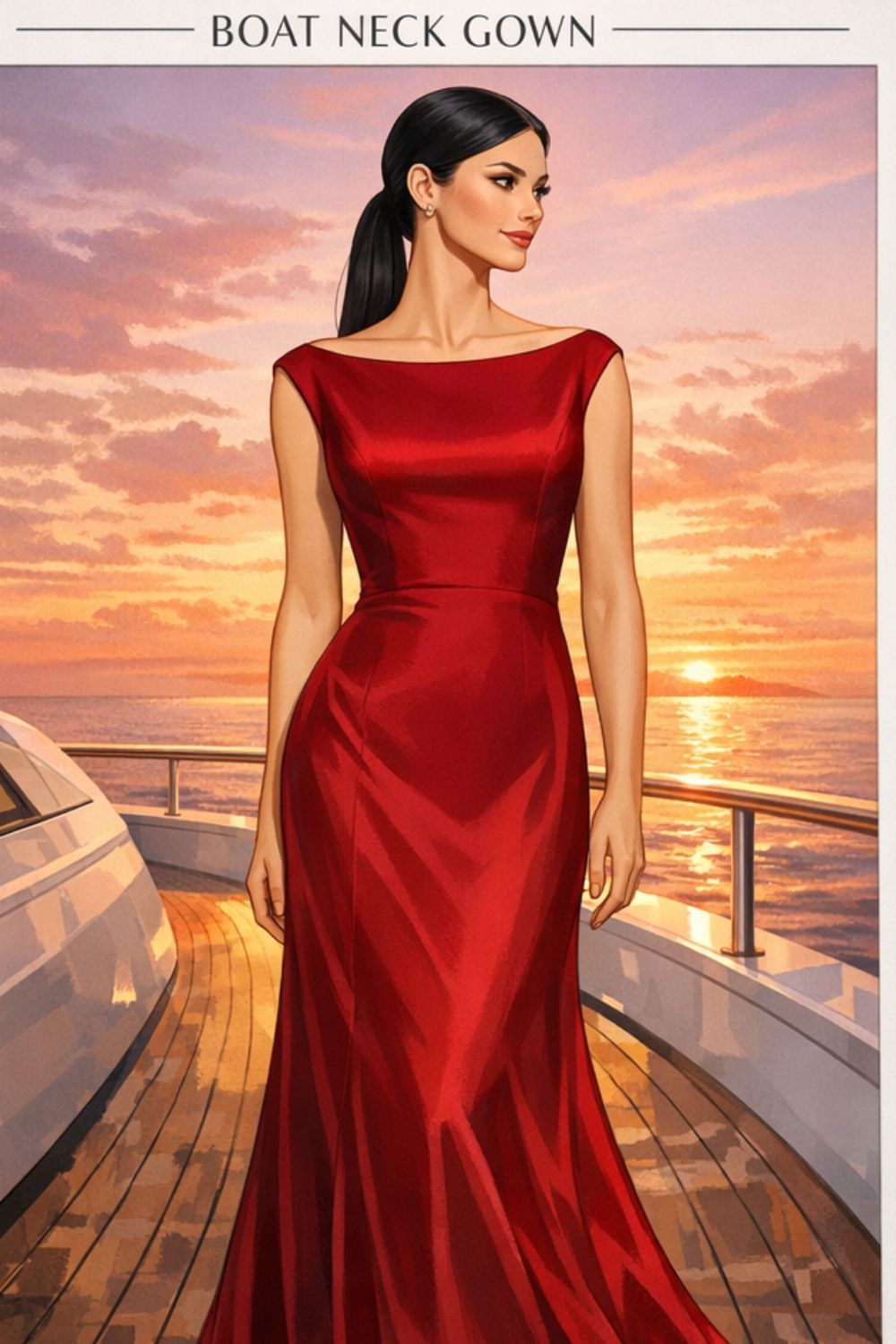 Boat Neck Gown Example