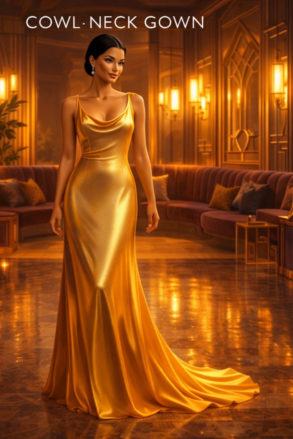 Cowl Neck Gown Example