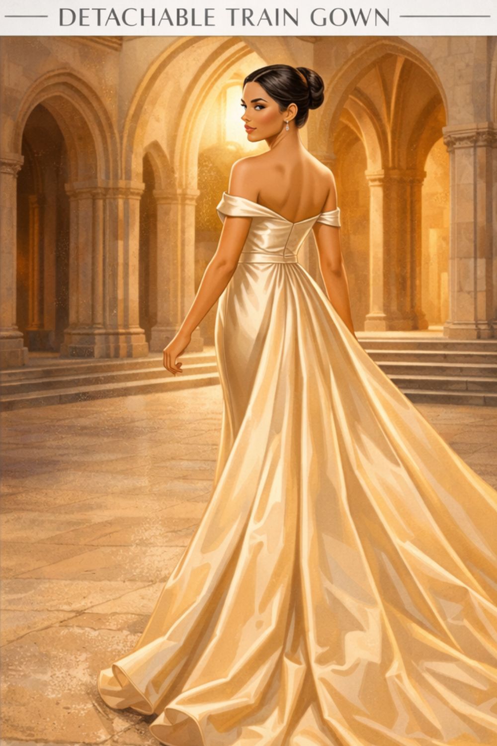 Detachable Train Gown Example