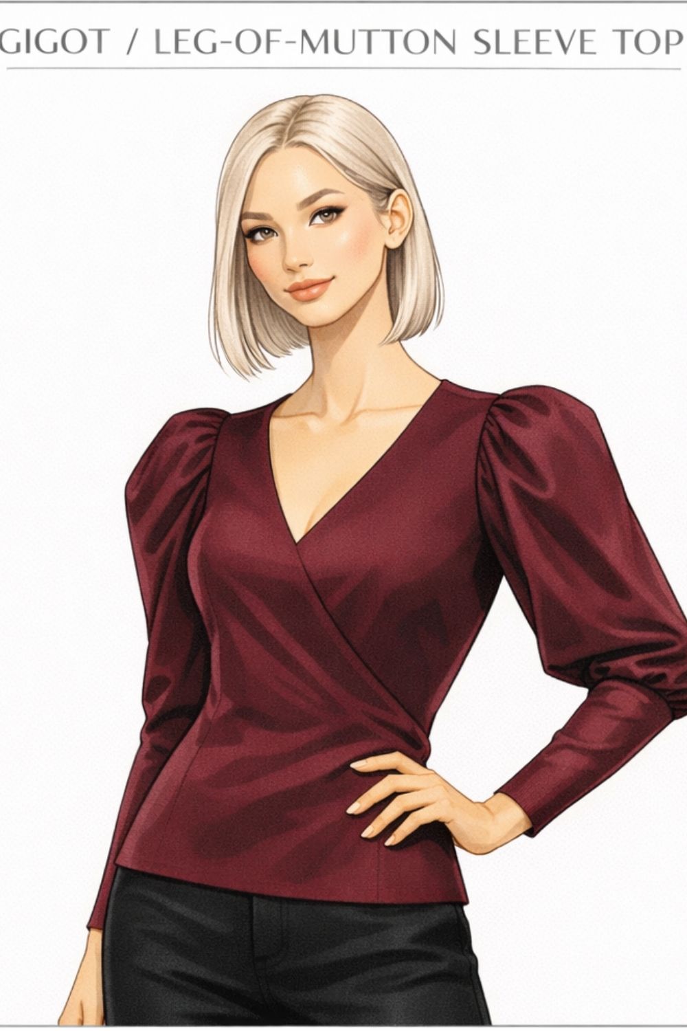 gigot or leg of mutton sleeve top example