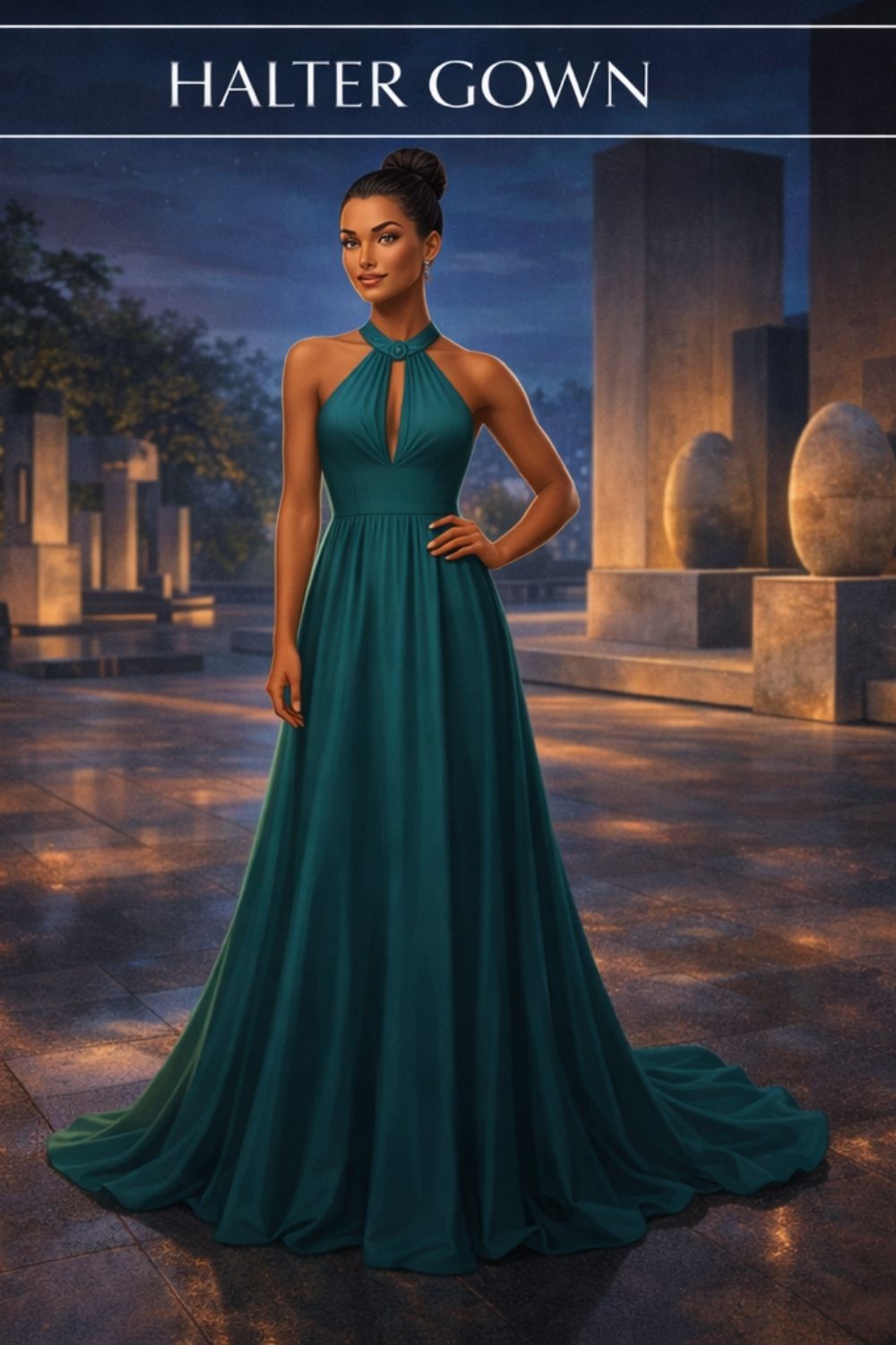 Halter Neckline Gown Example