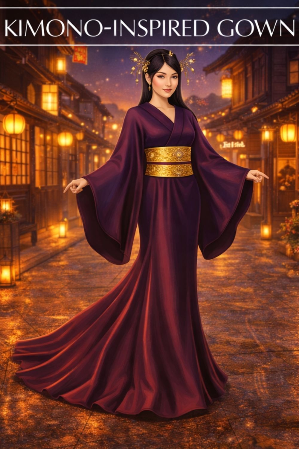 Kimono-Inspired Gown Example