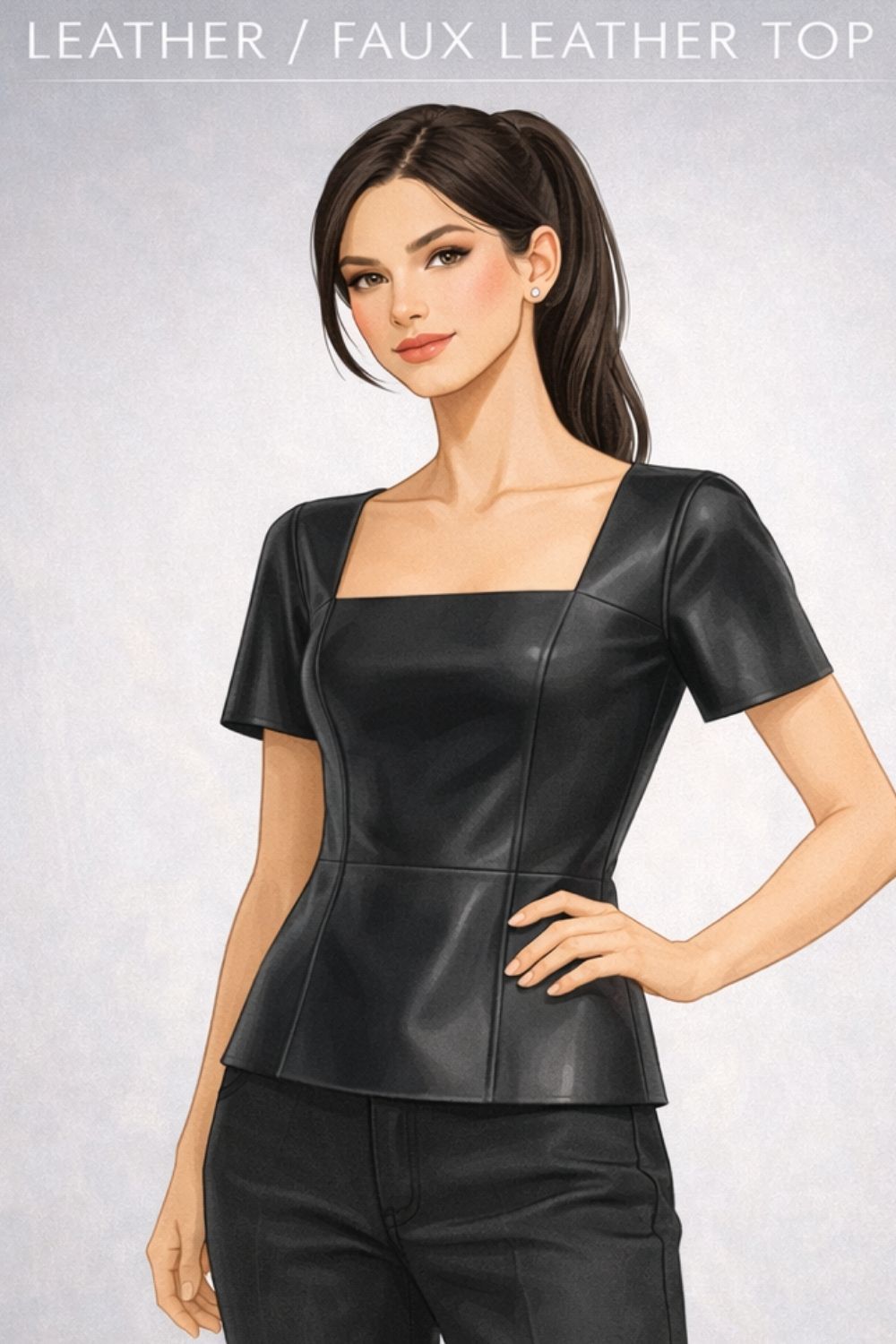 leather or faux leather top example