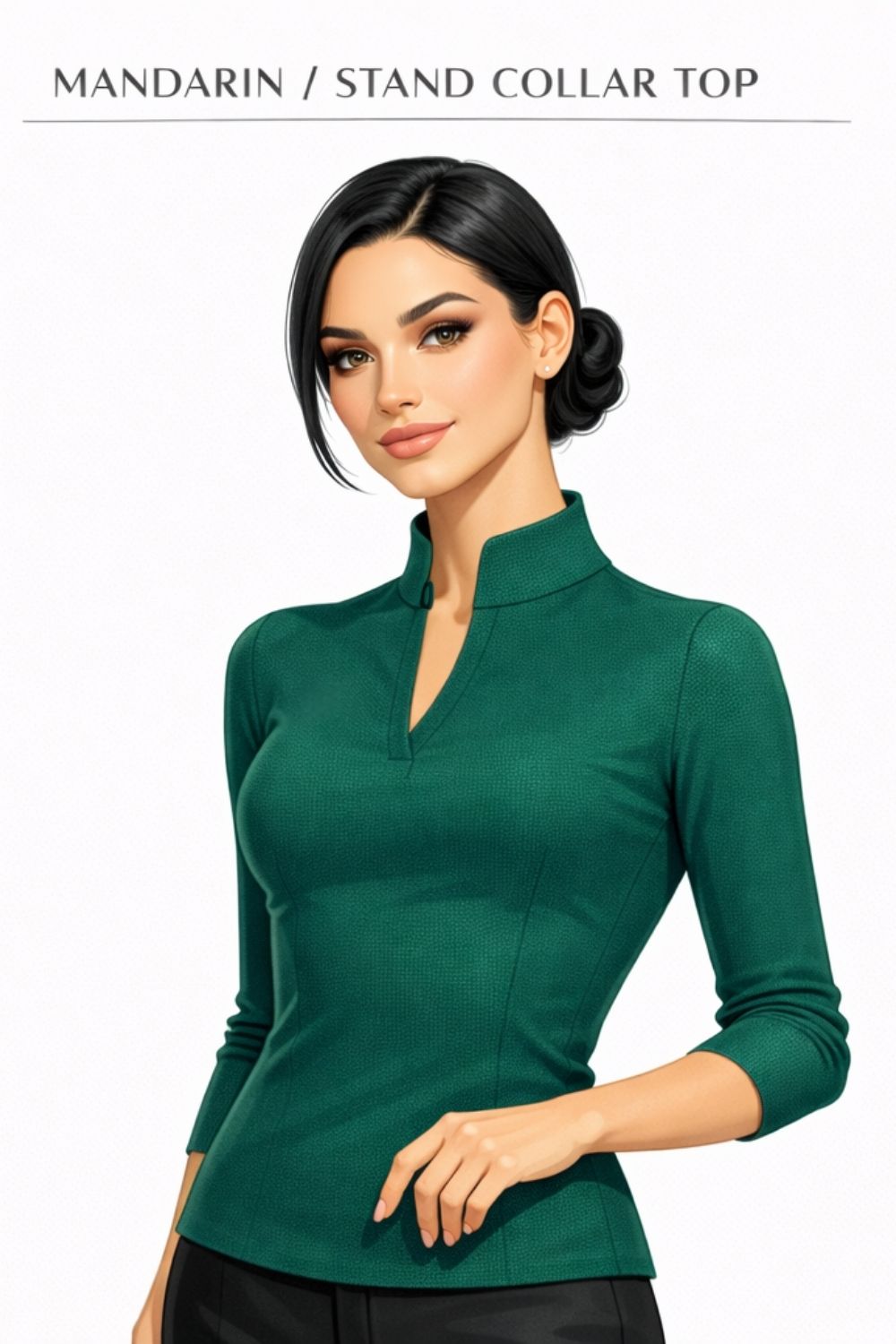 mandarin or stand collar top example