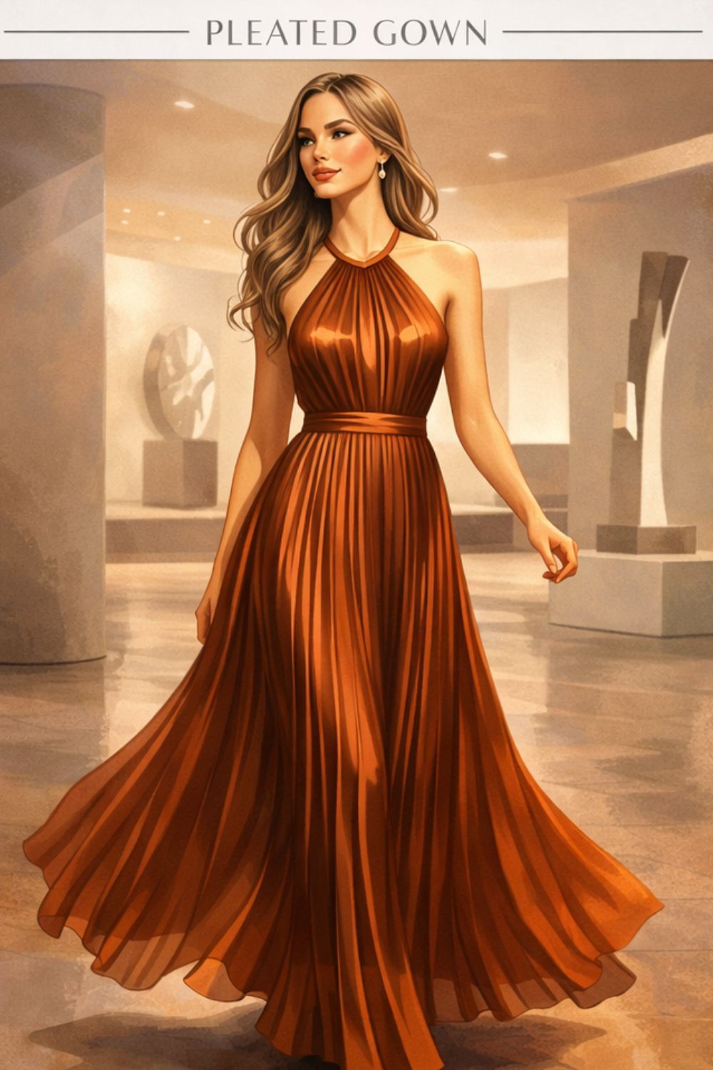 Pleated Gown Example