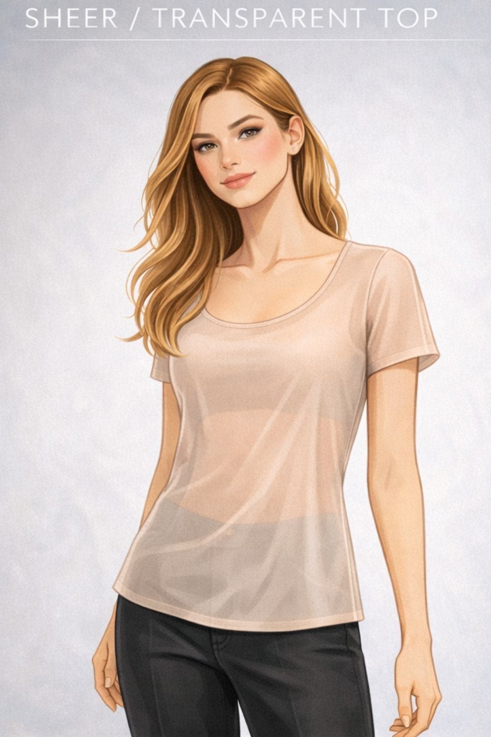 sheer or transparent top example