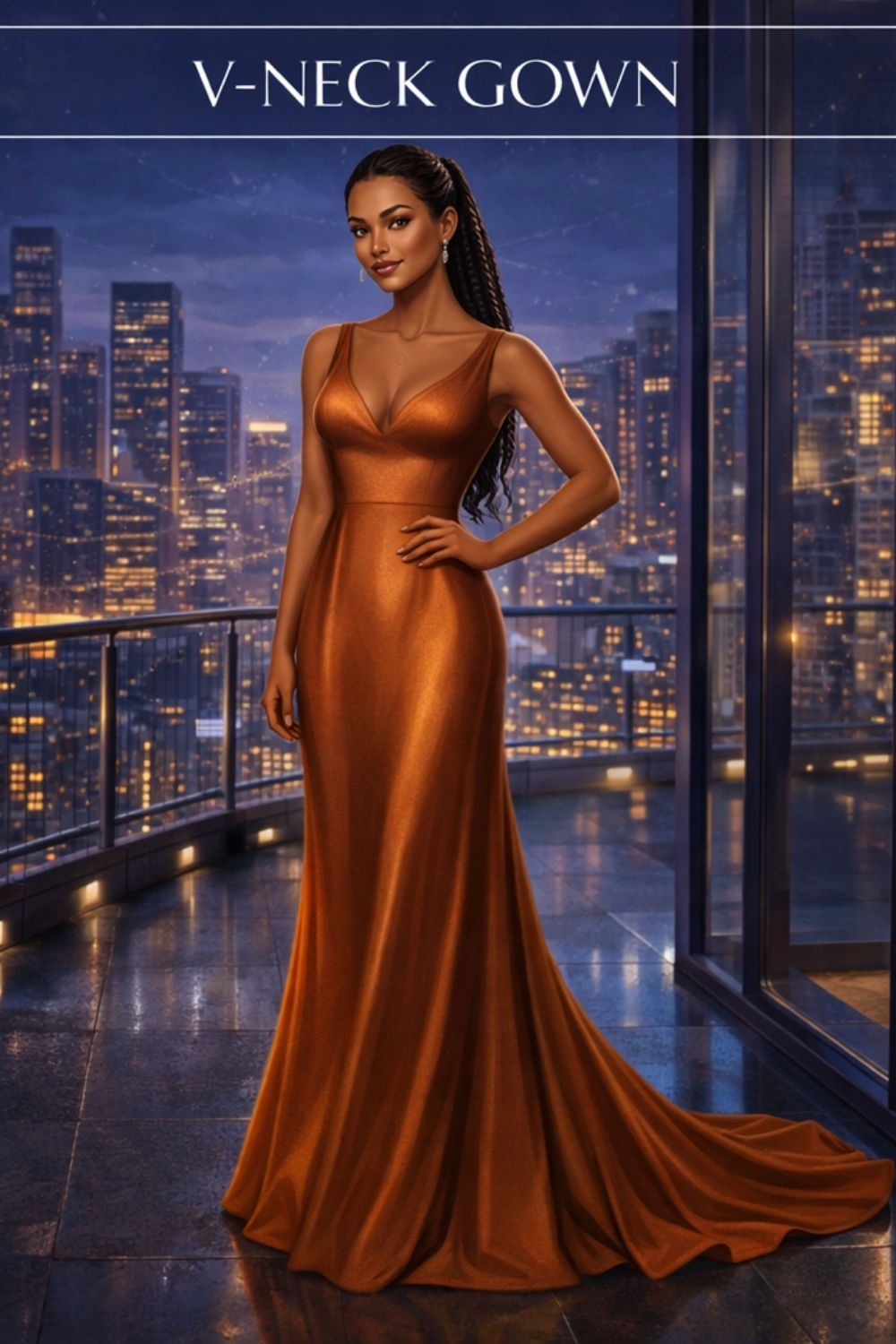 V-Neck Gown Example