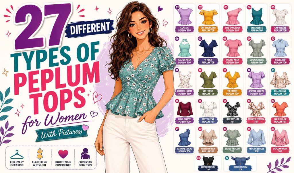 types of peplum tops for women with names and pictures