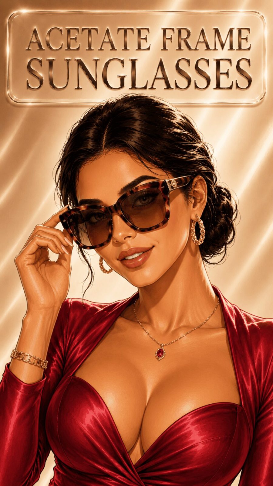 Acetate frame sunglasses for women