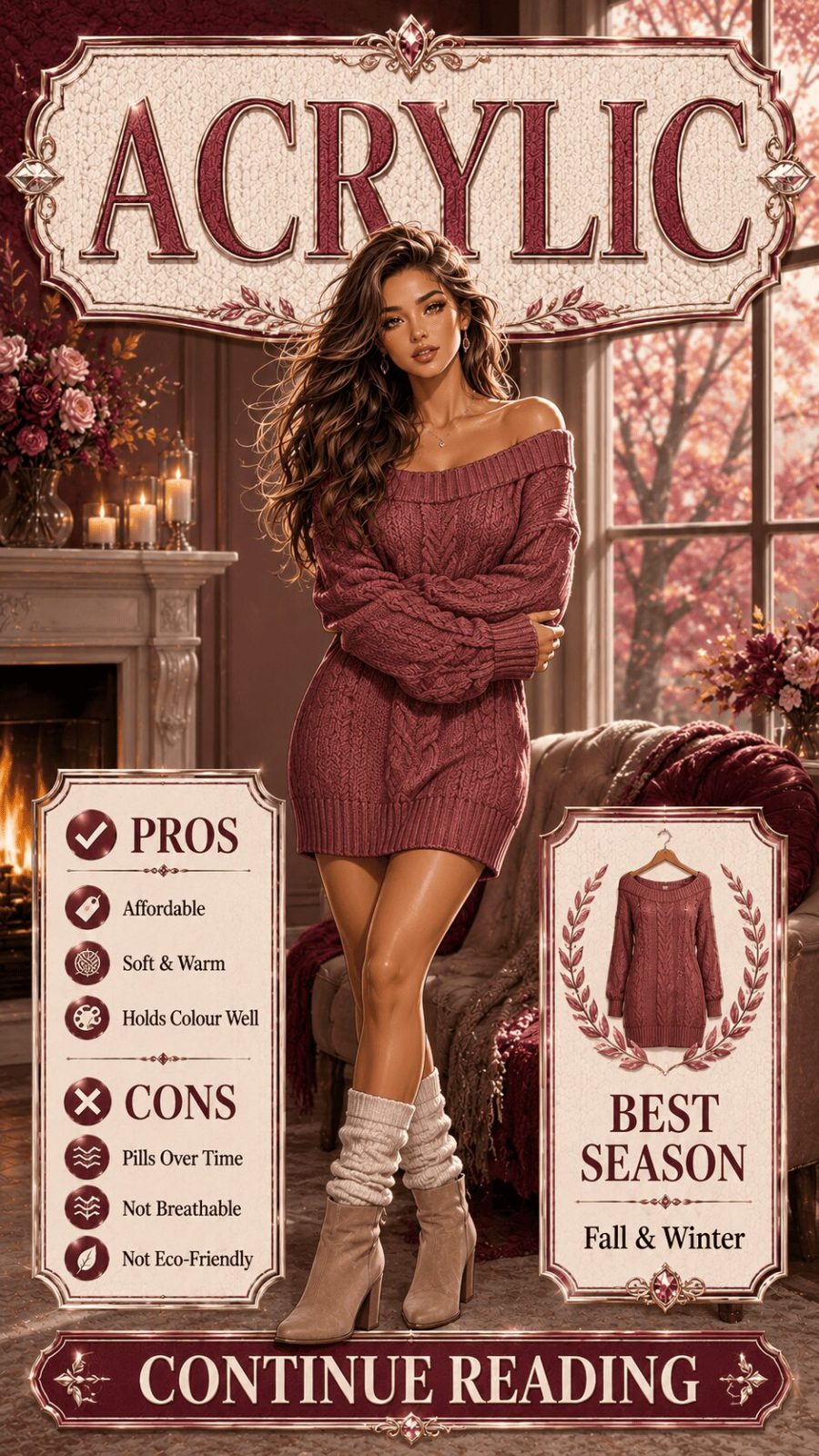 Acrylic Fabric for Women's Clothing