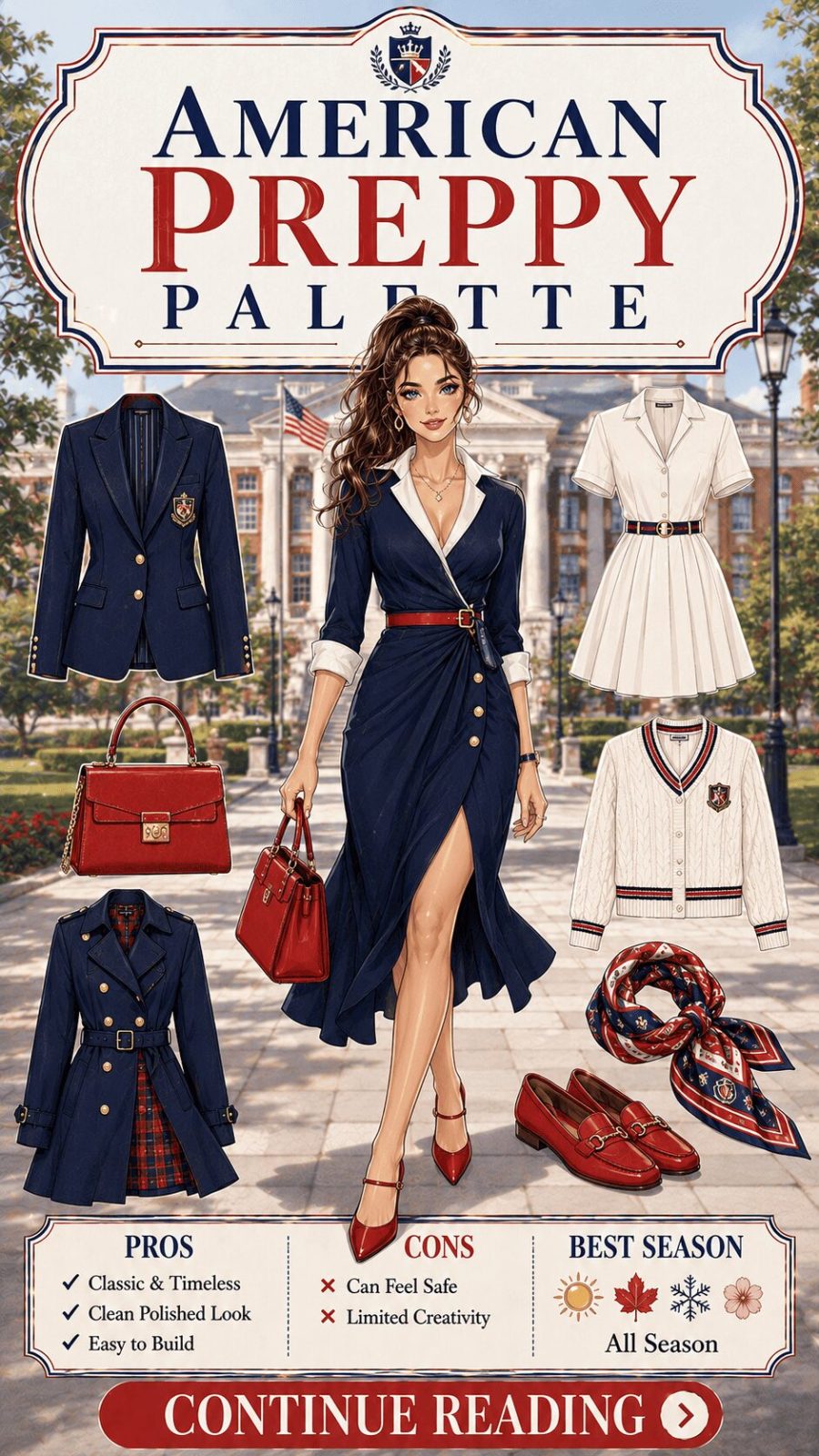 Preppy Classic Color Palette Women's Clothing