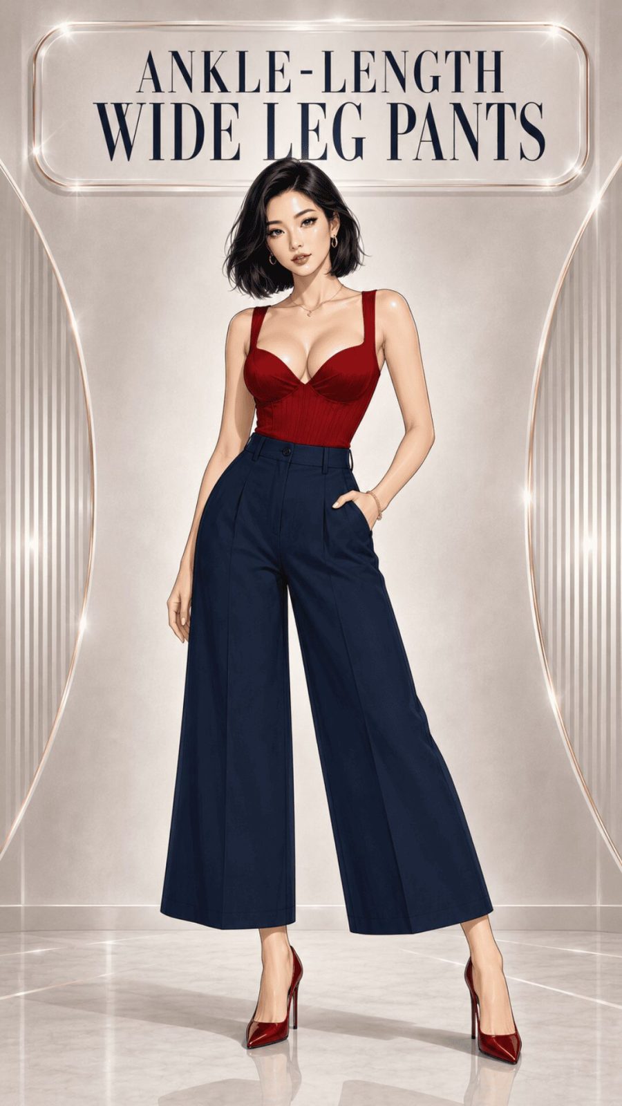 Ankle-Length Wide Leg Pants Example