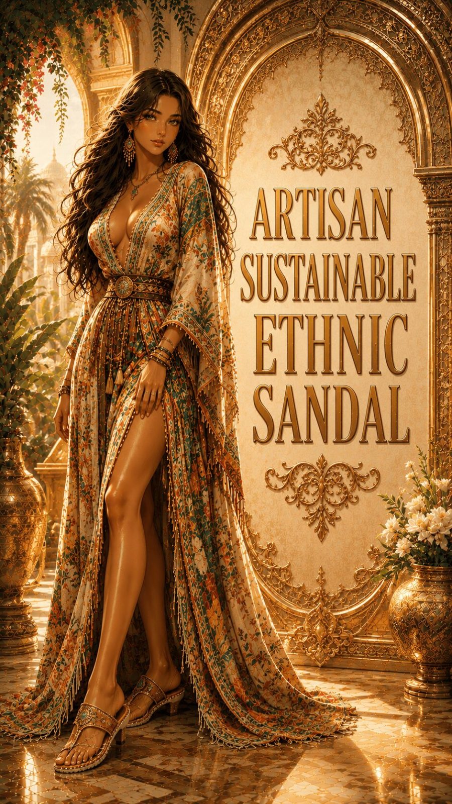 Artisan sustainable ethnic sandal global direct trade example