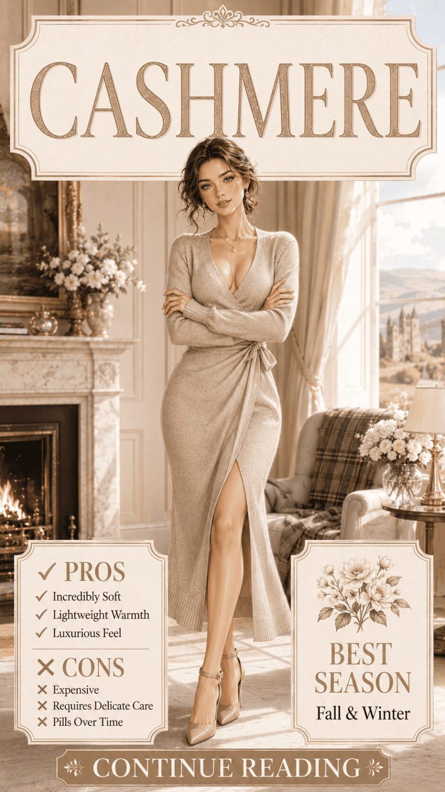 Cashmere Fabric for Women's Clothing