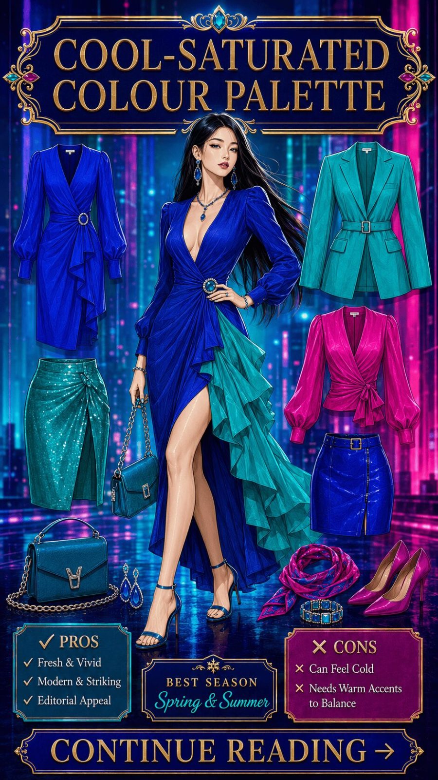 Cool Saturated Color Palette Women's Clothing