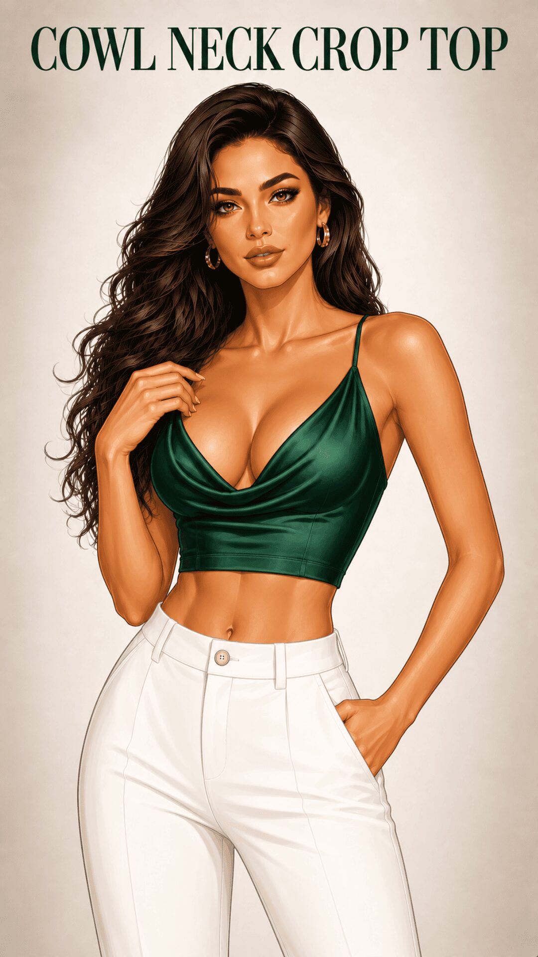 Cowl Neck Crop Top Example