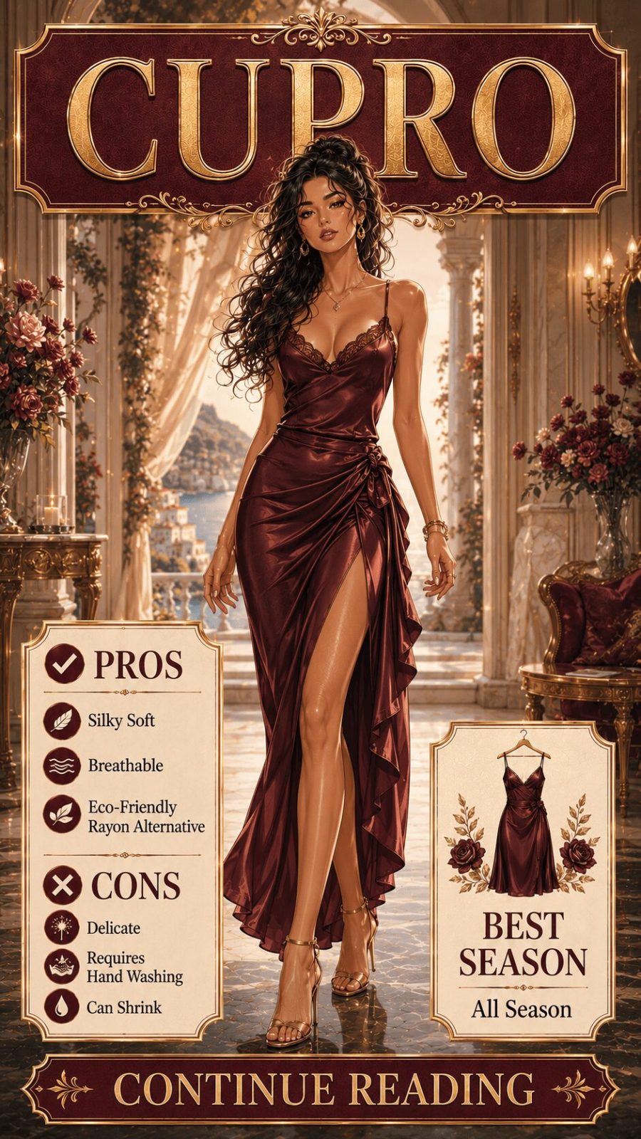 Cupro Fabric for Women's Clothing