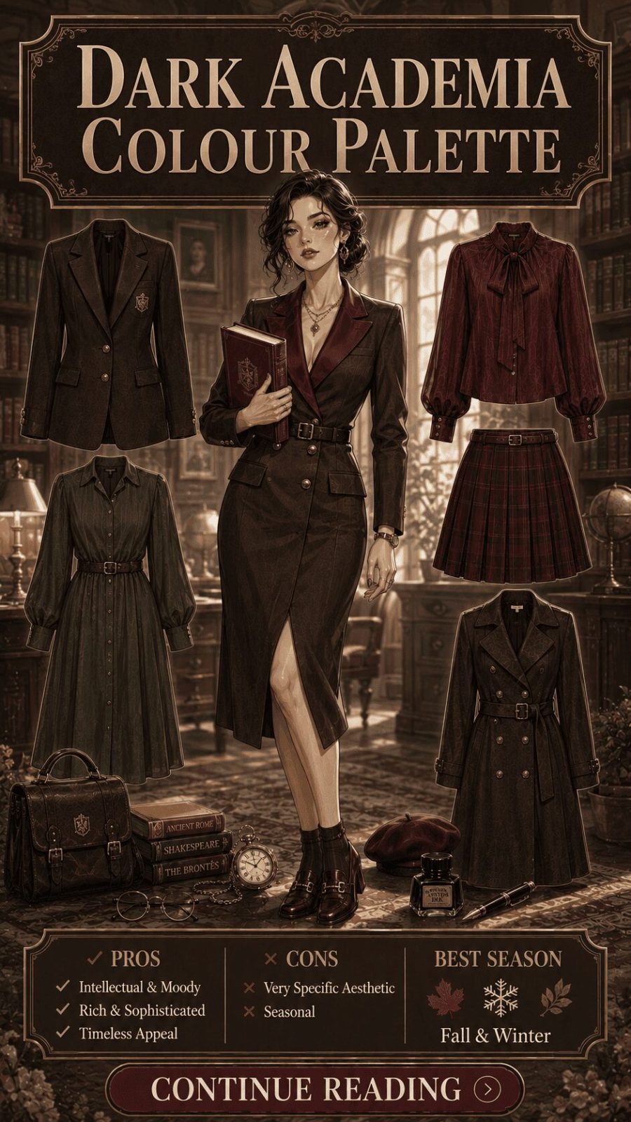 Dark Academia Color Palette Women's Clothing