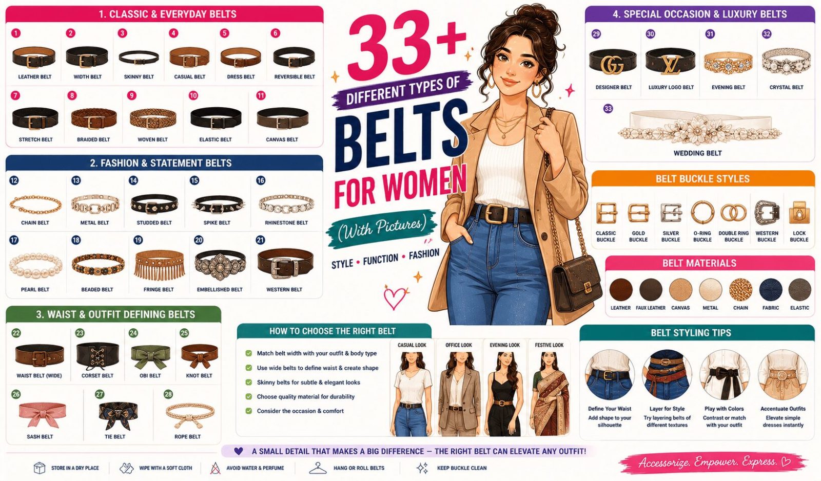 33+ Different Types of Belts for Women (With Pictures)