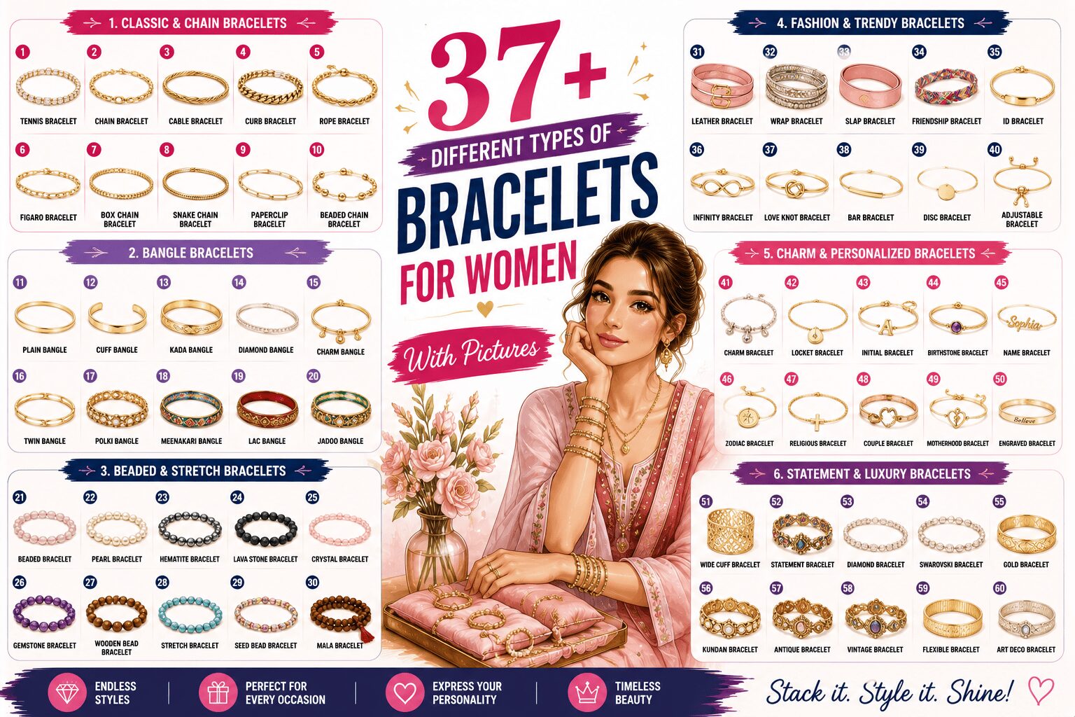 37+ Different Types of Bracelets for Women (With Pictures)