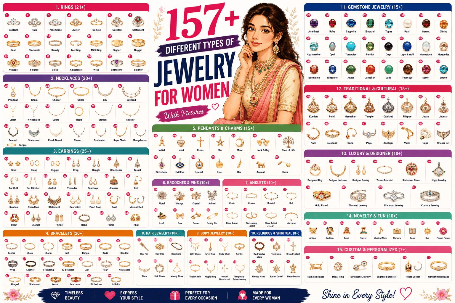 157+ Different Types of Jewelry for Women (With Pictures)