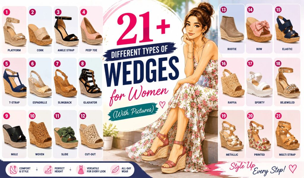 different types of wedges for women with pictures
