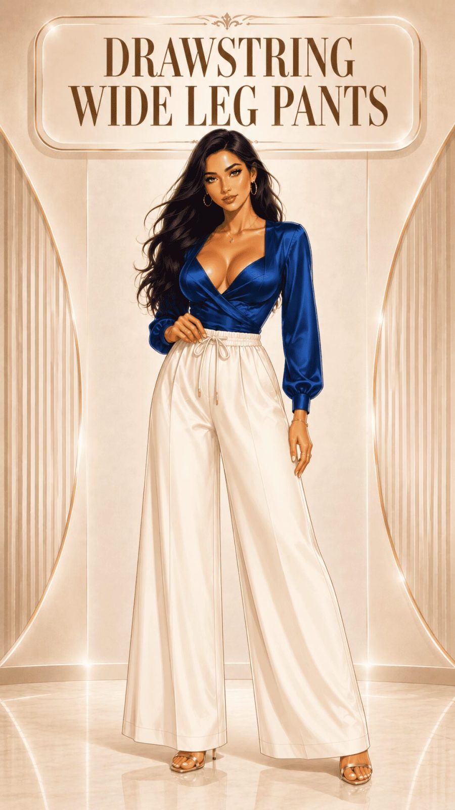 Drawstring Wide Leg Pants Example