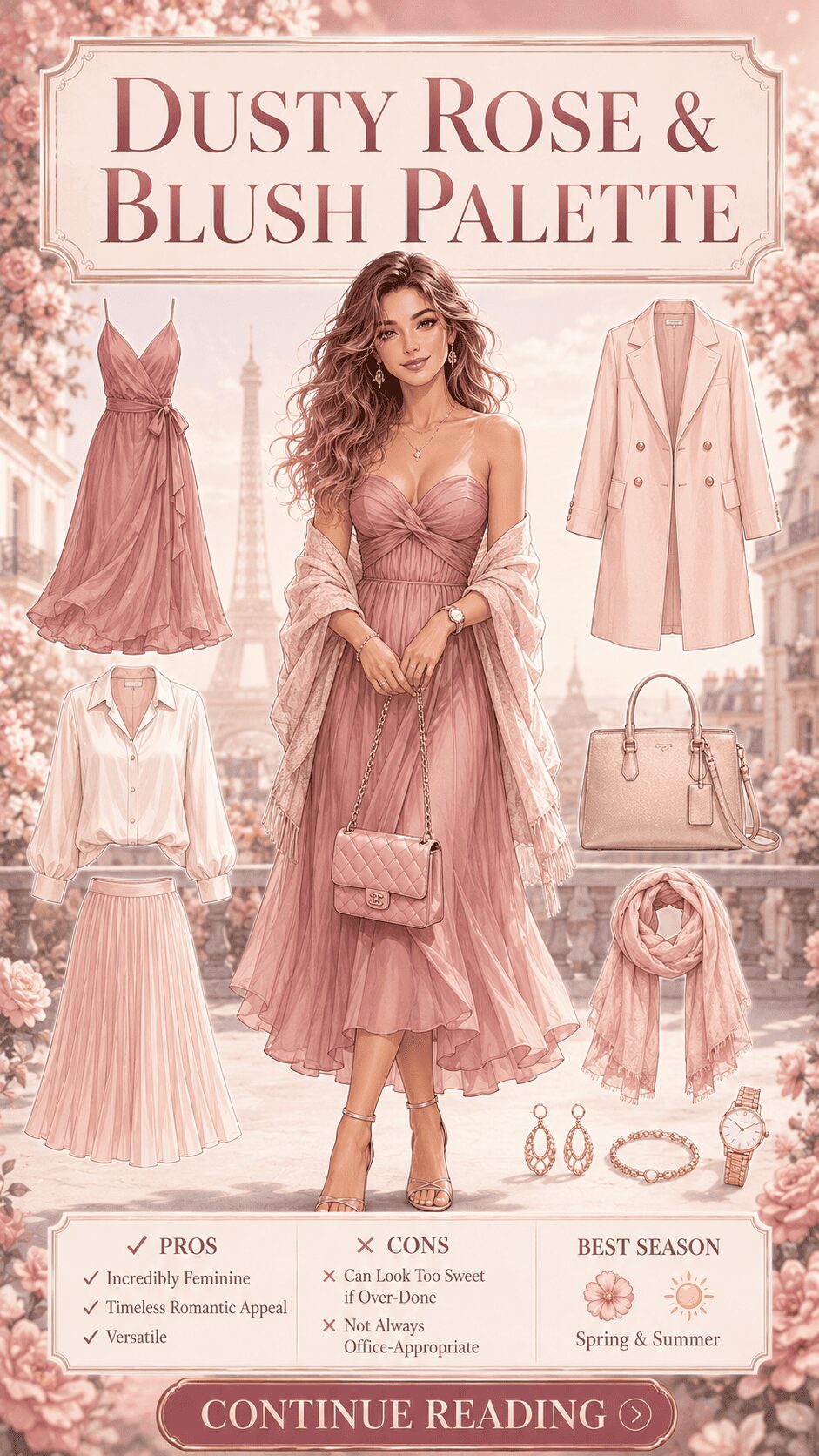 Dusty Rose Blush Color Palette Women's Clothing