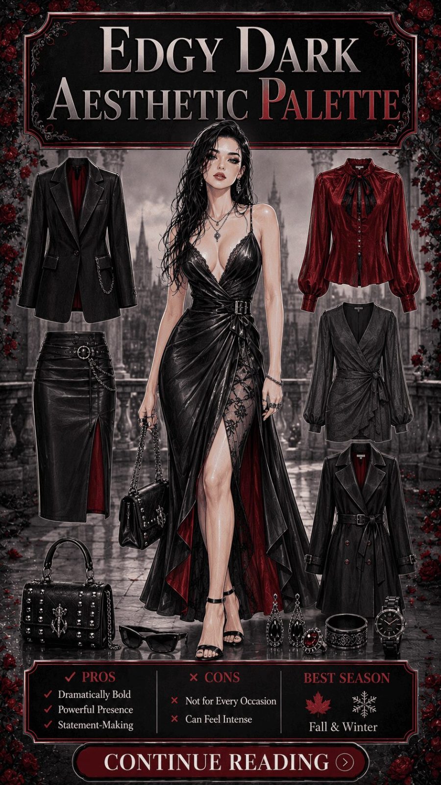 Edgy Dark Aesthetic Color Palette Women's Clothing