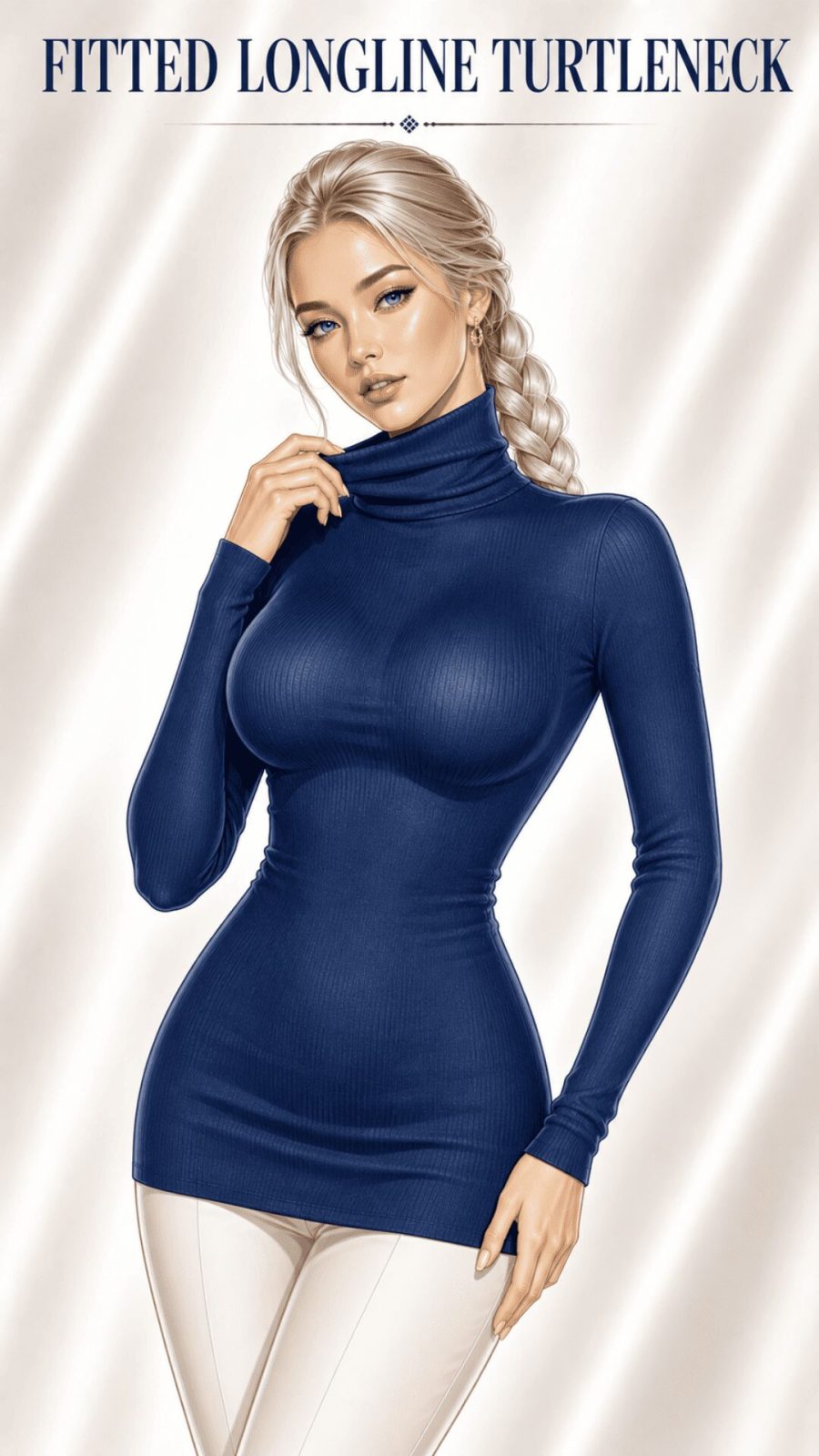 Fitted Longline Turtleneck