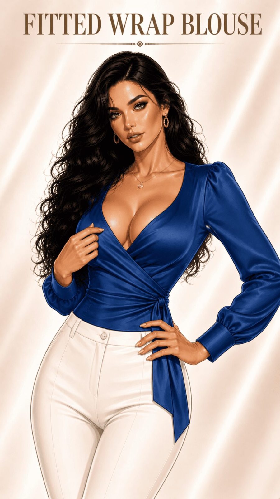 Fitted Wrap Blouse