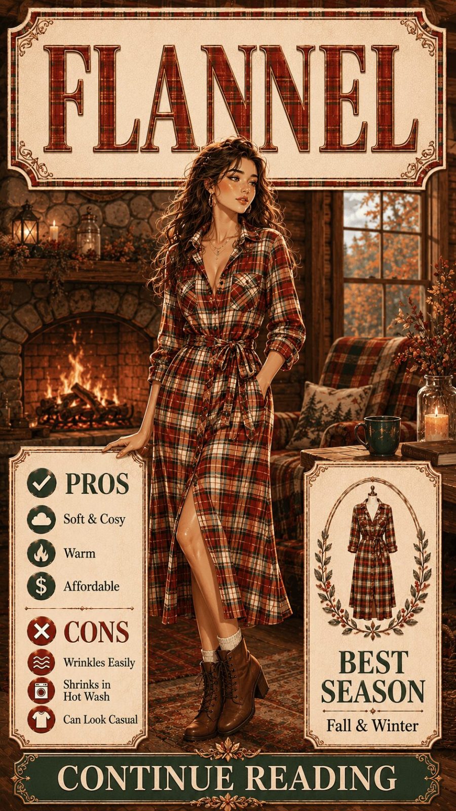 Flannel Fabric for Women's Clothing