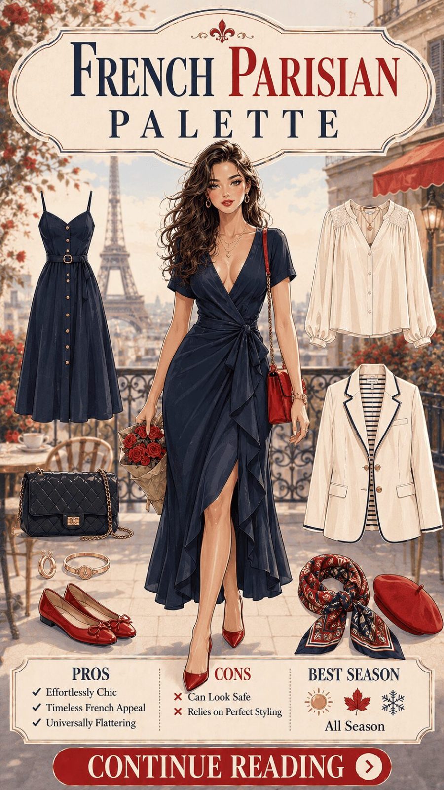 French Wardrobe Color Palette Women's Clothing