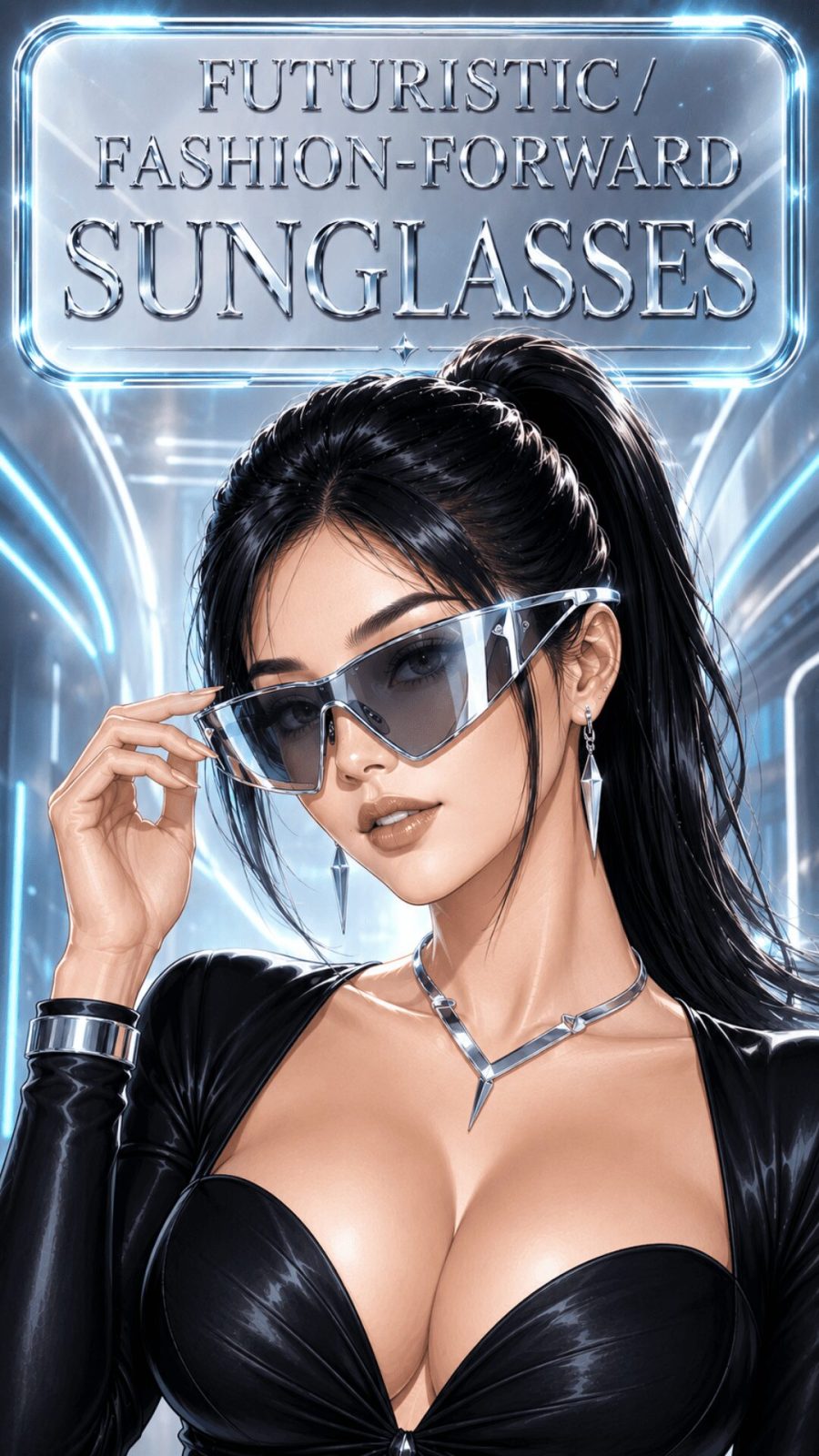 Futuristic fashion sunglasses for women