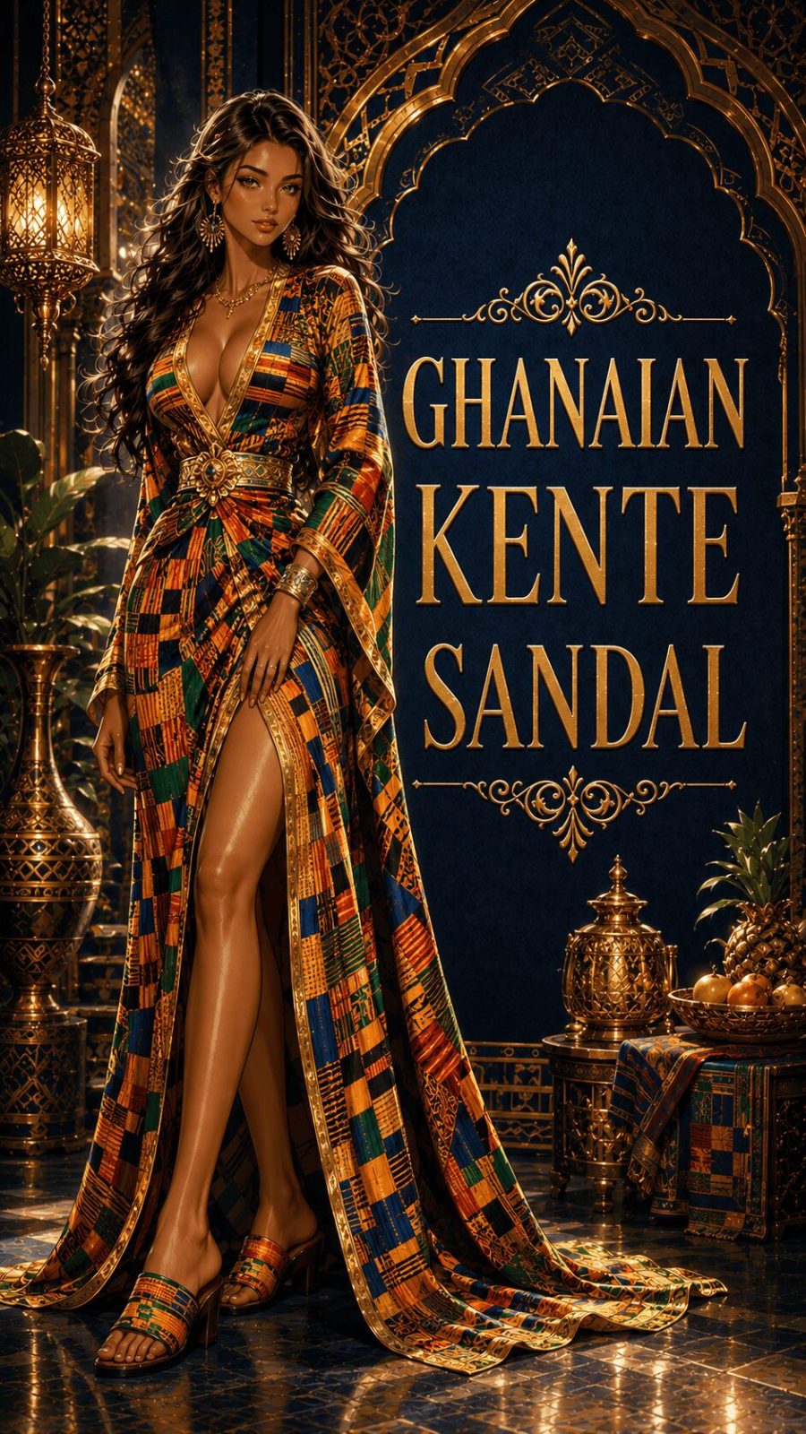 Ghanaian kente sandal ethnic footwear example
