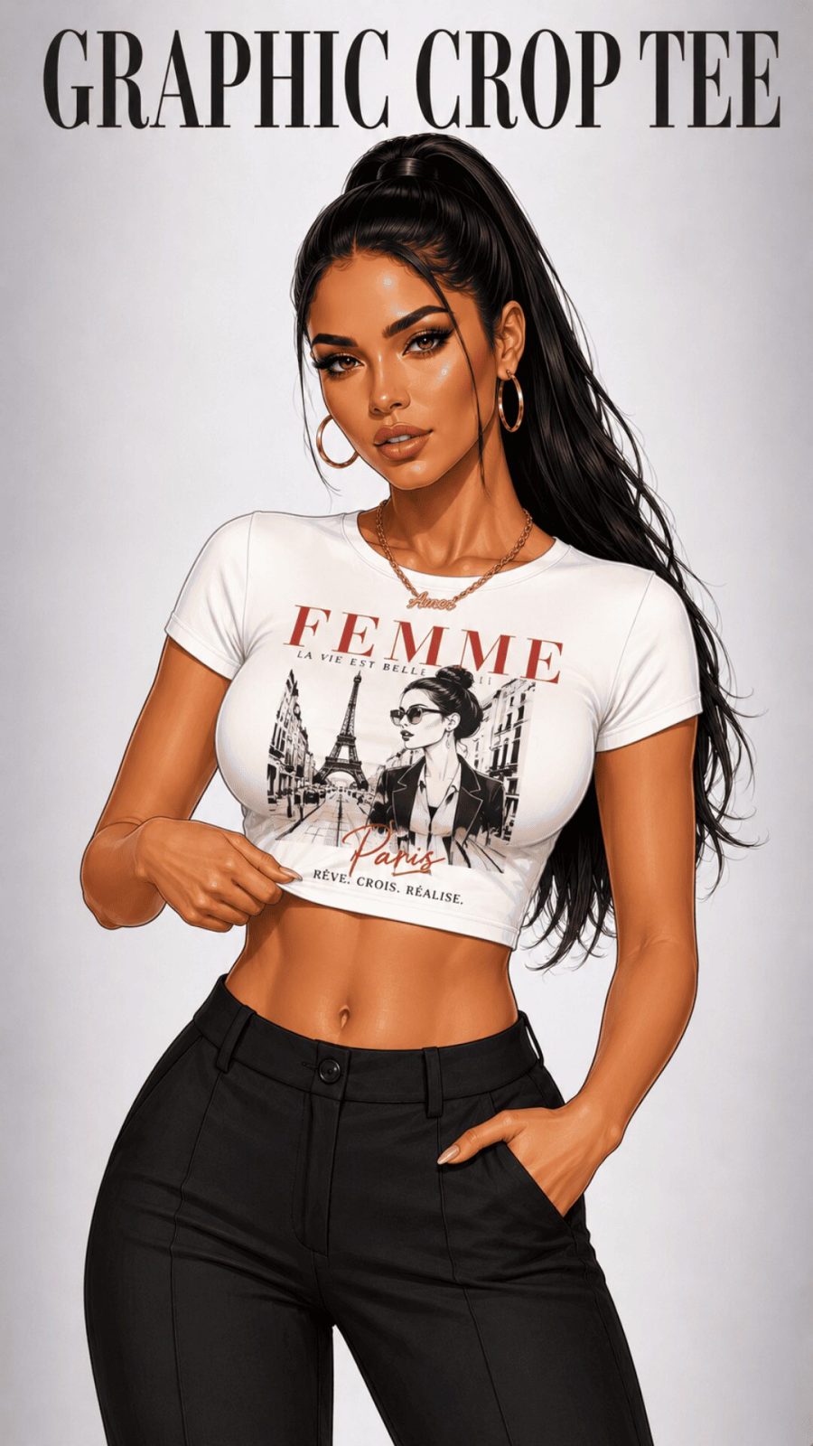 Graphic Crop Tee Example