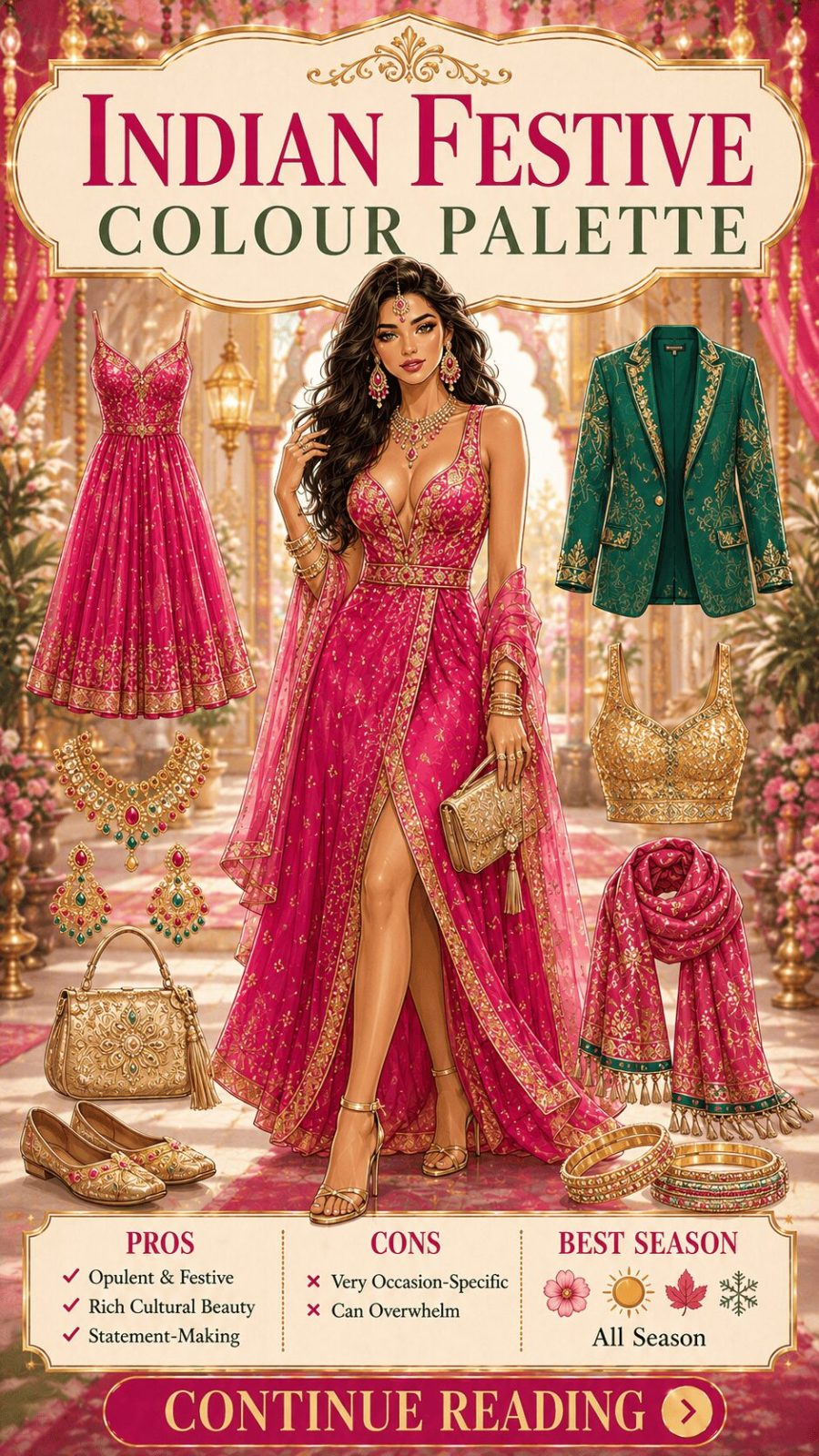 Indian Festive Color Palette Women's Clothing