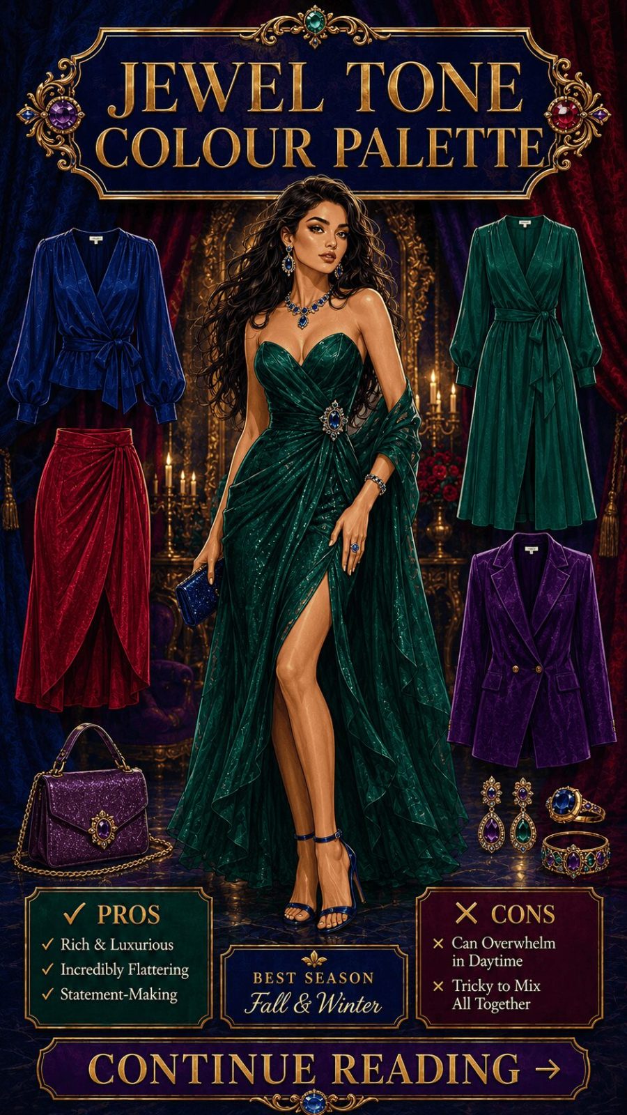 Jewel Tone Color Palette Women's Clothing