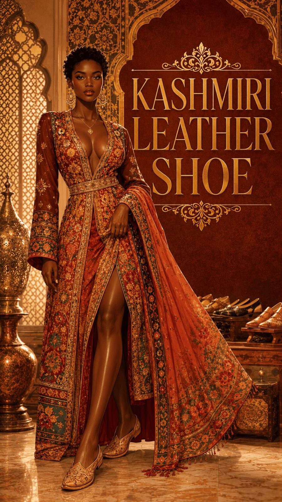 Kashmiri pulhour ethnic footwear example