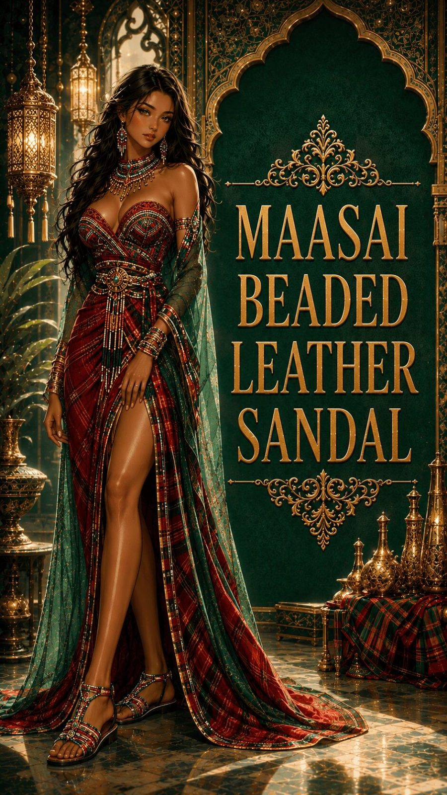 Maasai beaded leather sandal ethnic footwear example