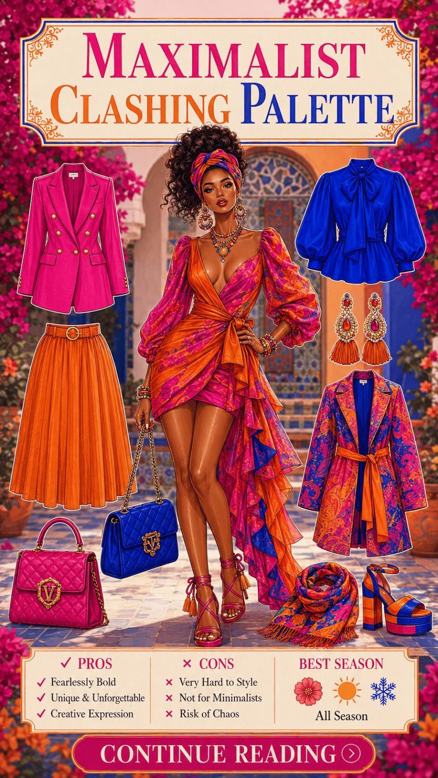 Maximalist Clashing Color Palette Women's Clothing