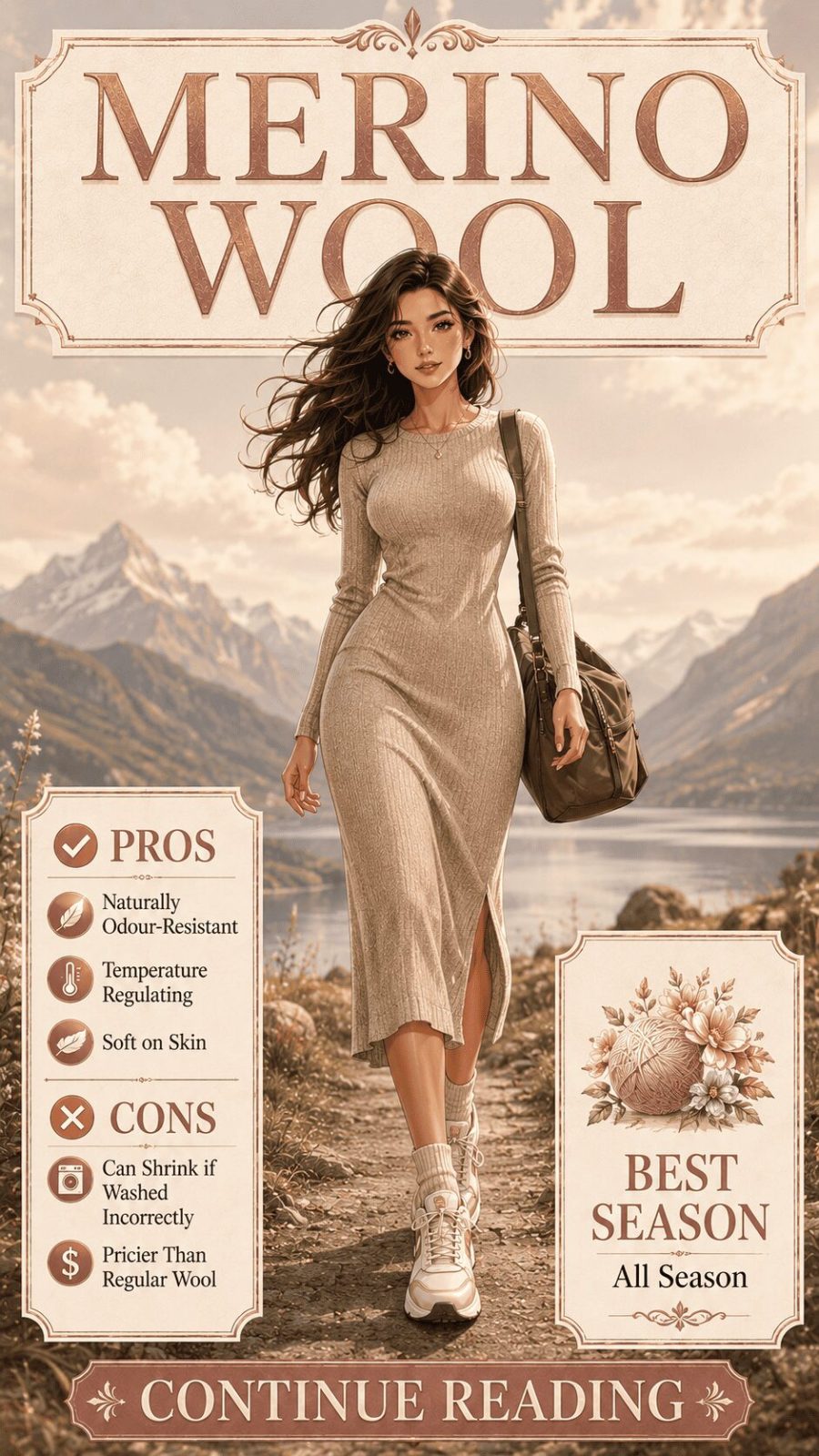 Merino Wool Fabric for Women's Clothing