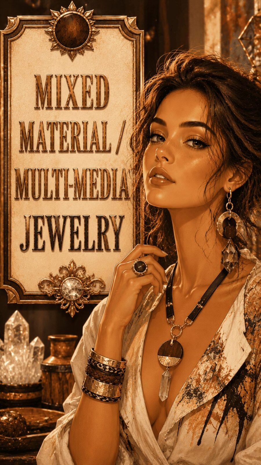Mixed Material Multimedia Jewelry Example