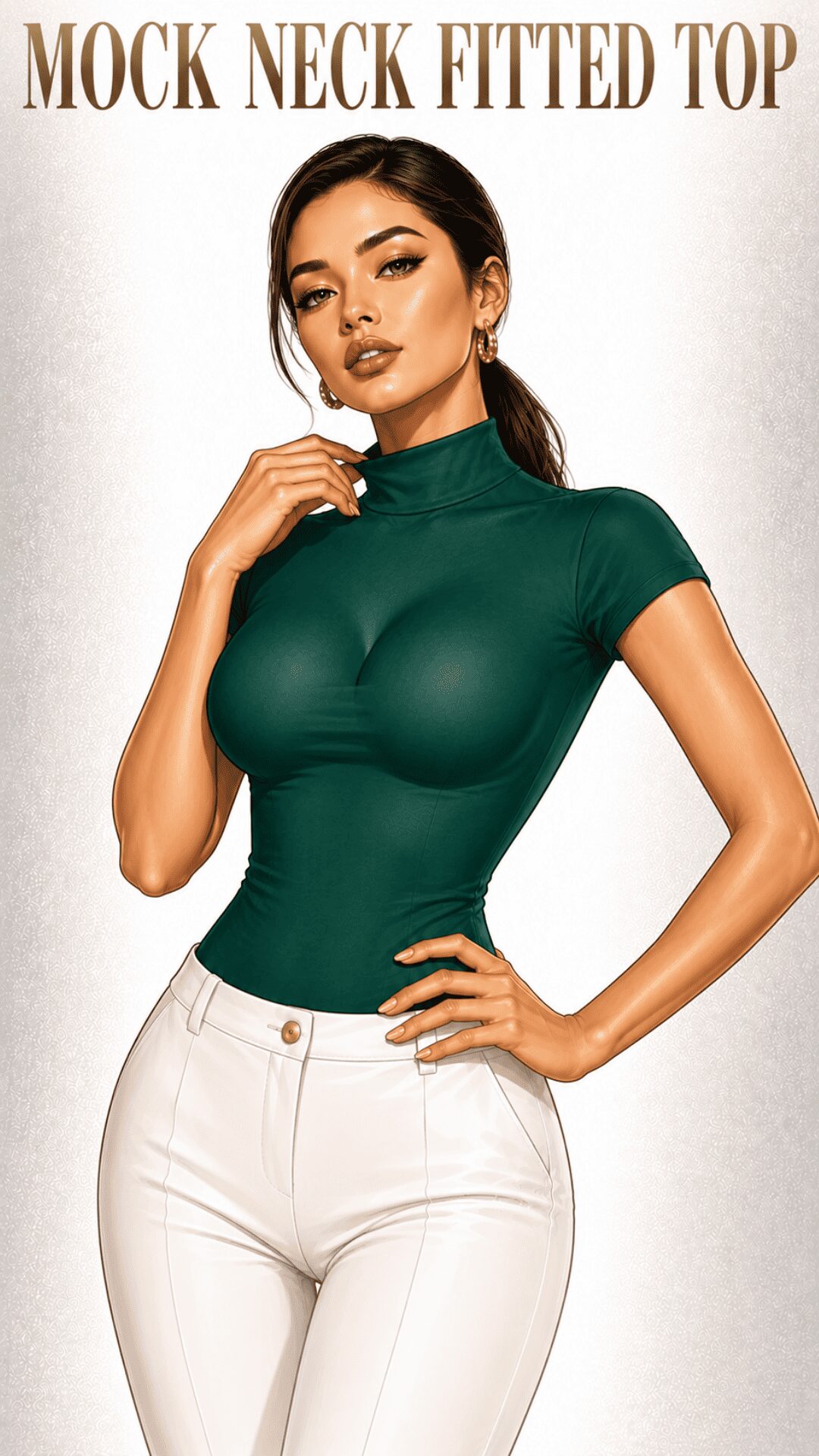 Mock Neck Fitted Top