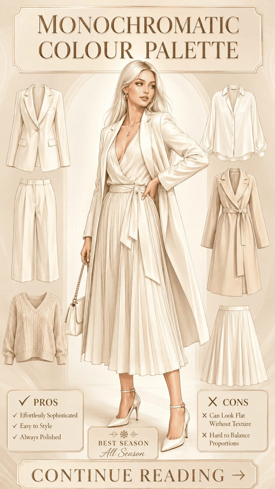 Monochromatic Color Palette for Women's Clothing