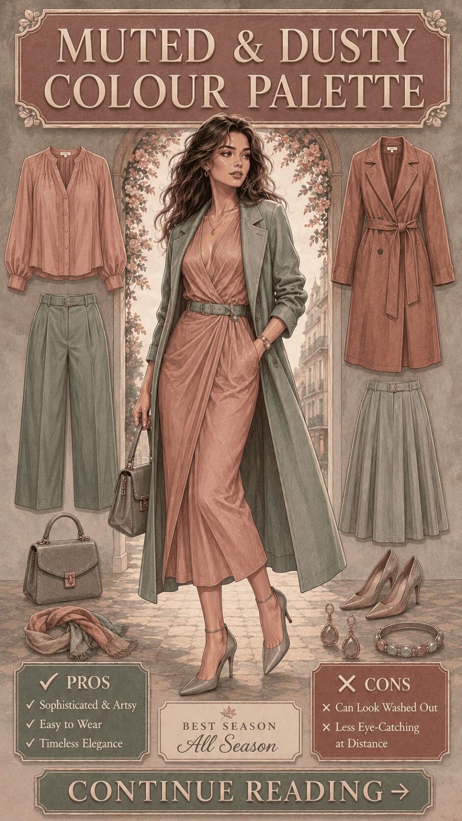 Muted Dusty Color Palette Women's Clothing