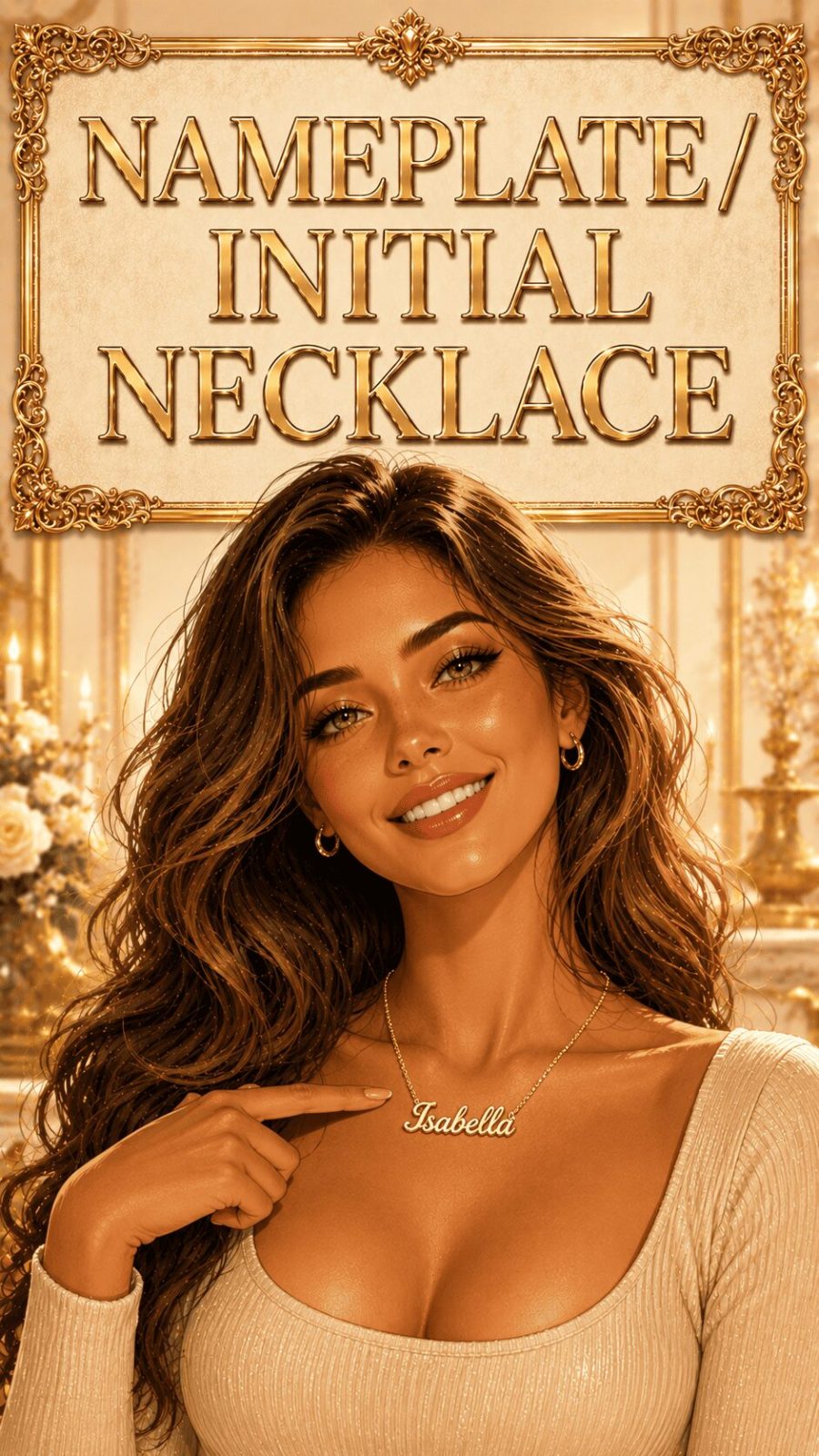 Nameplate Initial Necklace Example