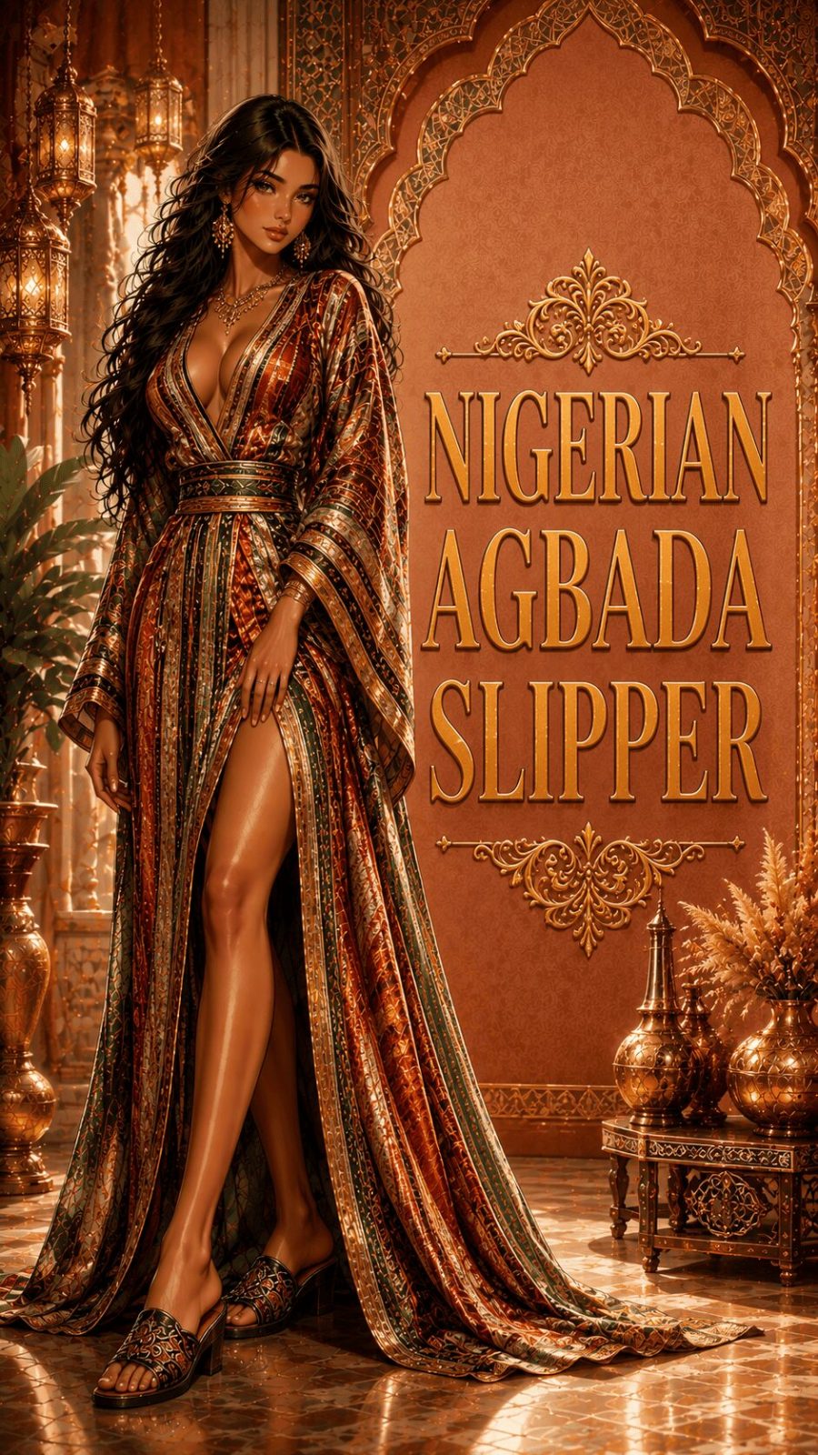 Nigerian agbada slipper ethnic footwear example