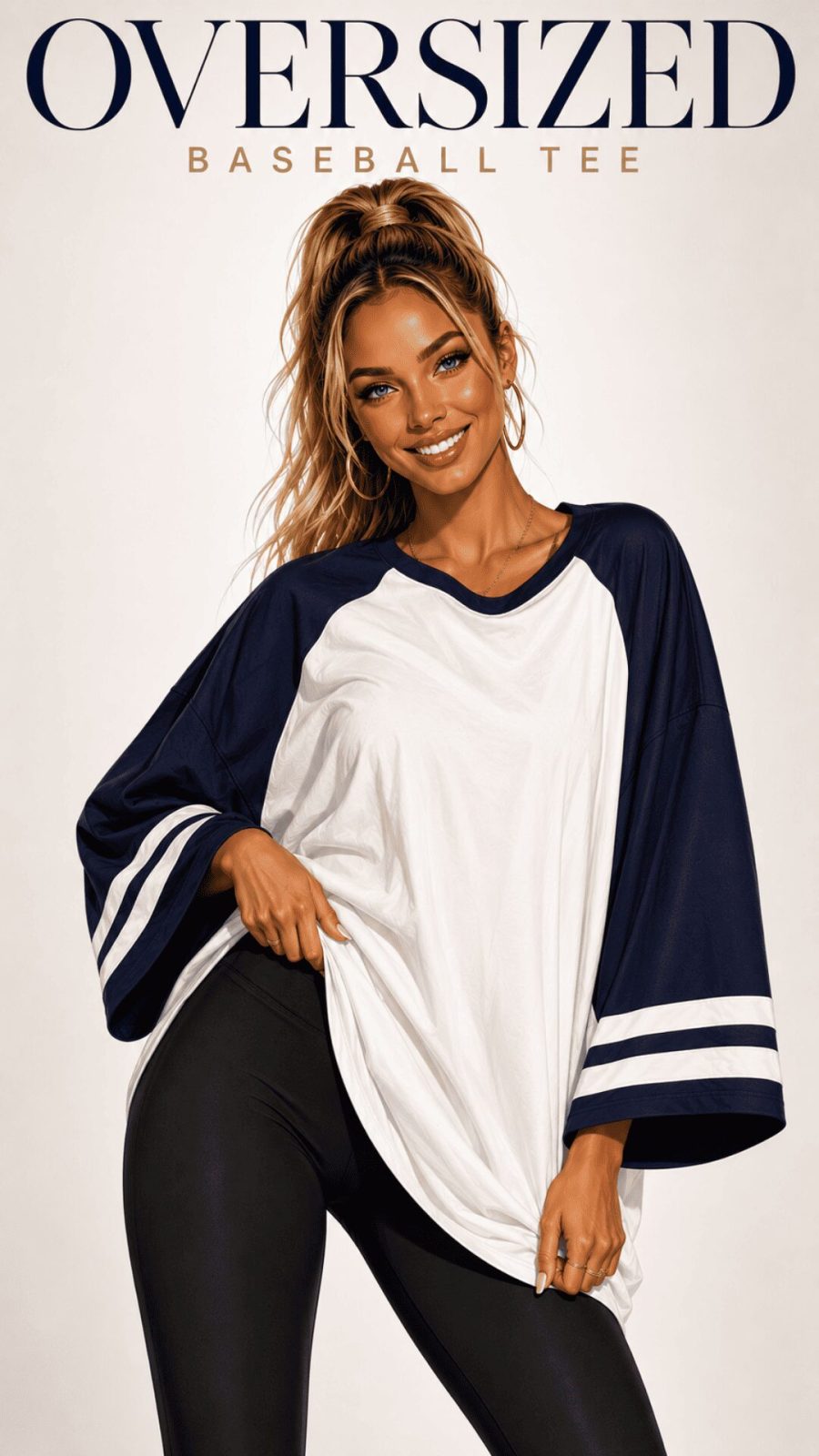Oversized Baseball Tee for women